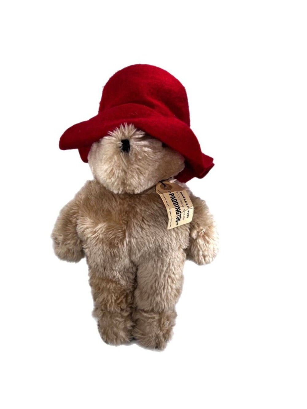 Vintage 1981 Paddington Bear Eden Toys Darkest Peru Red Hat Boots Plush 14"